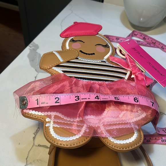 Betsey Johnson Gingerbread XO CAN CAN Girl Crossbody Bag Christmas Multi NWT - Picture 13 of 14